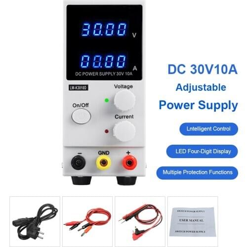 30V 10A DC Power Supply Adjustable Switch Stabilizer Bench Source 4-Digital LED Display K3010D Lab-Power Supply Laboratory