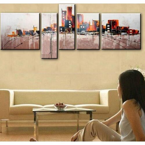 Oil paintings on canvas York City Picture Canvas Painting 100% Handpainted American Style Modern Abstract Home decoration 168006