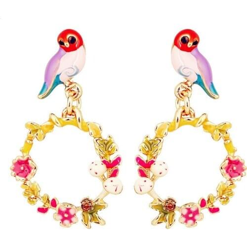 Forest fairy bird earrings female Korean girl temperament tassel personality wild earring party birthday gift