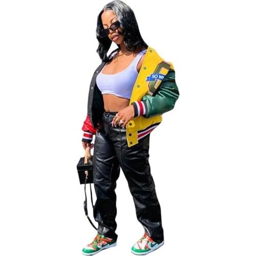 Contrast Color Patchwork Plus Size Coat Jacket Women Fashion Long Sleeve Buttons Up Outerwear Streetwear Plus Size Overcoat Tops