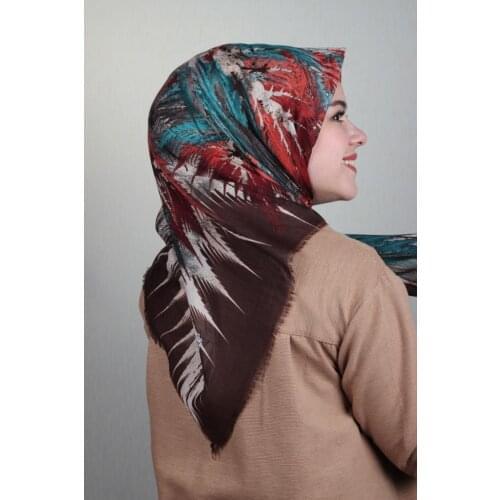 VERTU PATTERNED LINEN FLAMLI SCARF-DESEN-21-RENK-07