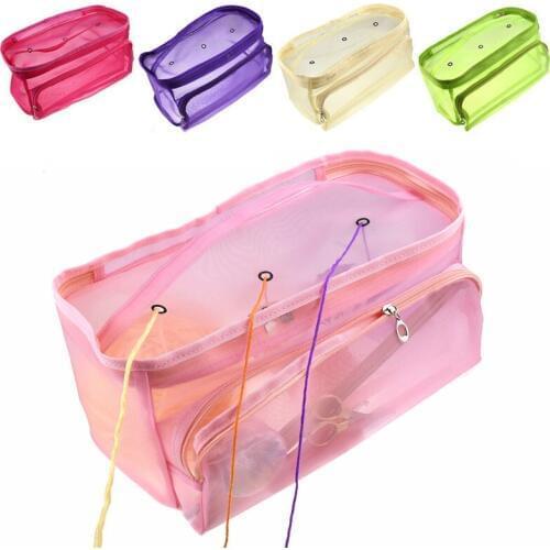 Mylb Knitting Bag Organizer Yarn Storage Mesh Bag Tote Storage Case for Crocheting Hook Knitting Needles Sewing Accessories