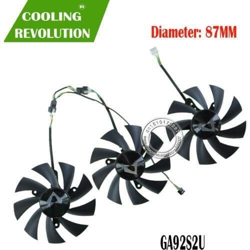 3PCS SET GA92S2U DC12V 0.46A -PFTB 4PIN Graphics card fan for ZOTAC RTX2060-6GD6 X GAMING OC
