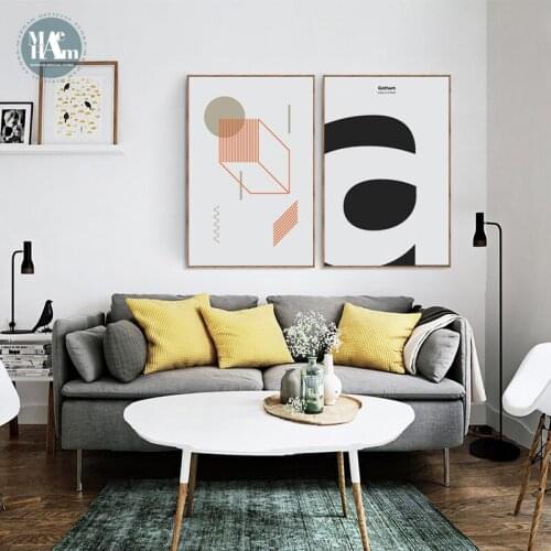 Nordic Abstract geometry letter wall art Canvas Posters Painting Prints wall Pictures for Living Room Morden Minimalist Decor