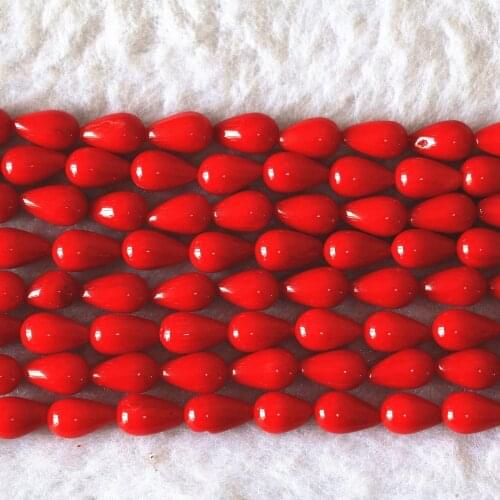 Natural Red Coral 5x7mm 6x12mm Waterdrop Teardrop Loose Beads New Fashion High Grade Women Diy Jewelry Making 15inch B609