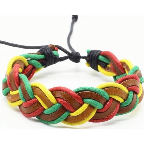 New Trendy Casual Colorfull Wrap Charm Handnade Woven Weave Women Men leather Bracelets Male Female Gift Jewelry