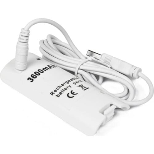 New White 3600mAH Rechargeable Battery Charger Cable for Nintendo Wii Remote Controller