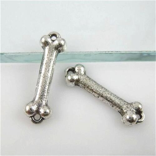30pcs 11861 Vintage Silver Metal Dog Bone Connector Charms for Pendant Jewelry Making DIY Handmade Necklace Jewelry
