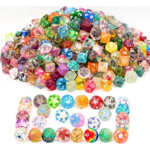 Poludie 10Pcs/Set Natural Resin DND Dice Set D8 D10 D% D12 Polyhedral Dice for Role-Playing Board Game ​MTG RPG D&D Random Color