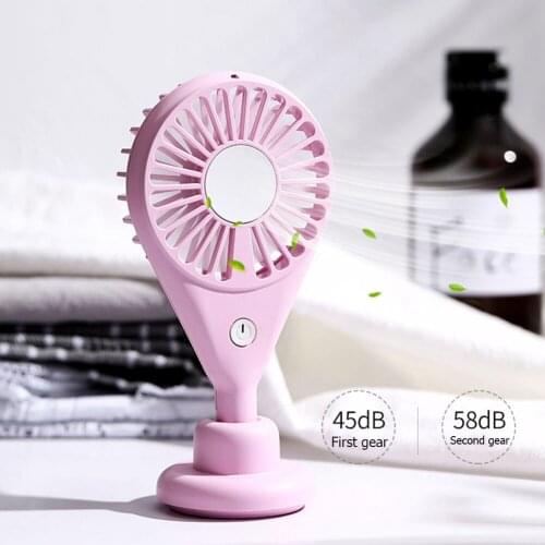 800mA Portable Handheld Mini USB Fan Air Conditioning Rechargeable Desk Fan with LED Night Light for Office Outdoor Ventilador