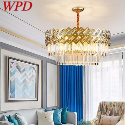 WPD Ceiling Chandelier Crystal Lamp Luxury Gold LED Fixtures Modern Decorative For Living Room Dining Room Villa Duplex