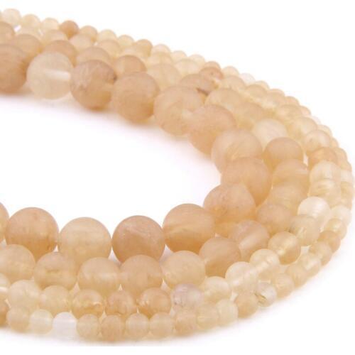 Natural matte smoky Watermelon Stone Beads Round loose Citrines Quartz Spacer beads 4 6 8 10 12MM For Jewelry Making Bracelets
