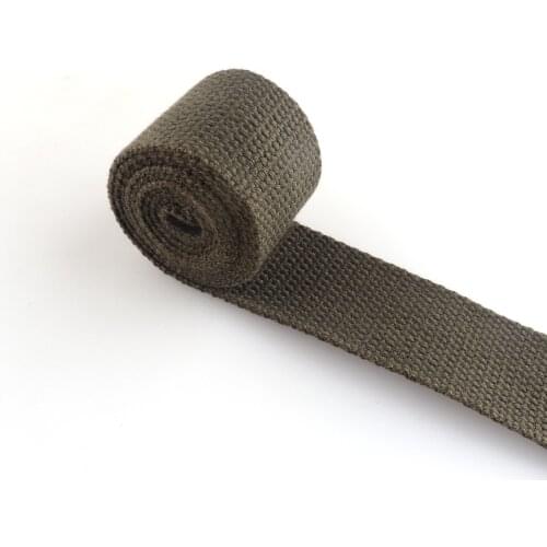 Heavy weight Army Green stripe webbing fabric belt cotton soft webbing handbag Polyester webbing key fob Nylon Strap dog collar