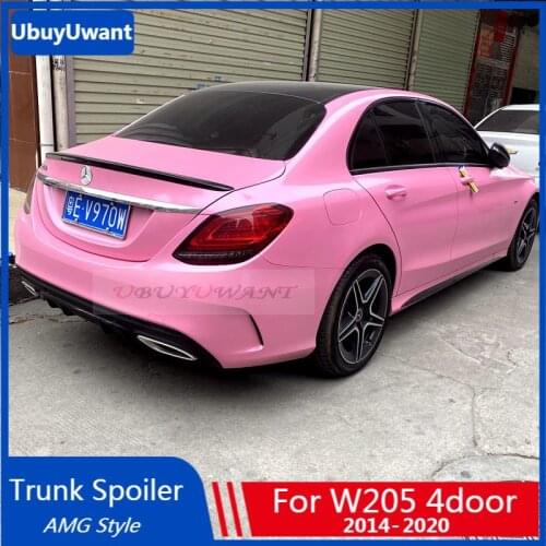 UBUYUWANT for Mercedes W205 Spoiler 4-Door C180 C200 C300 C43 C63 2014-2020 ABS Plastic Tail Wing Lip Spoiler for Cars AMG Style