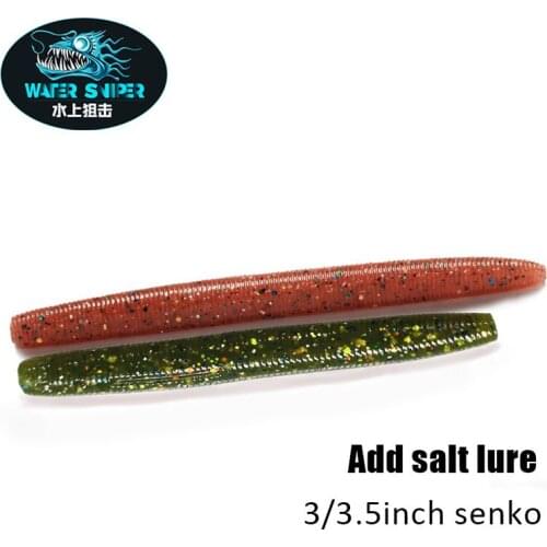 WATER SNIPER 3in 3.5in 8Pcs/Bag Soft Lure Senko Silicone Stick Worm Bass Pike Fishing Baits