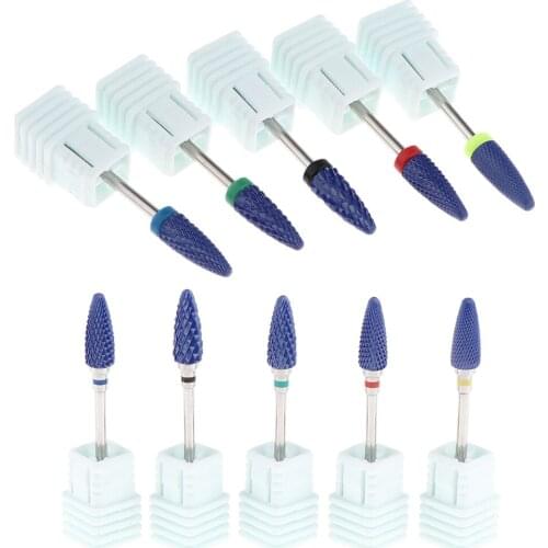High Quality Ceramic Nail Drill Bit Set for Natural & Artificial Nails, Length: 1.85 inches (Pack of 5)