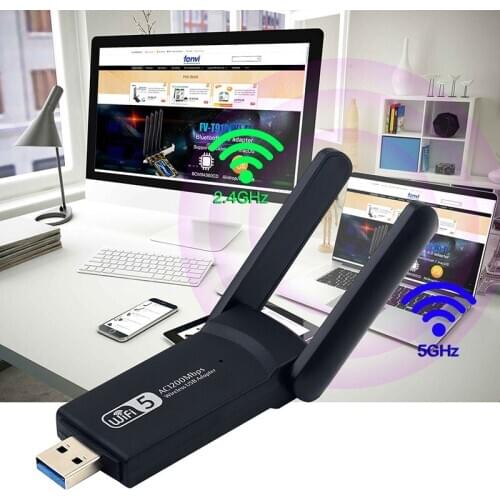 New USB 3.0 1200Mbps Wifi Adapter Dual Band 5GHz 2.4Ghz 802.11AC RTL8812BU Wifi Antenna Dongle Network Card For Laptop Desktop