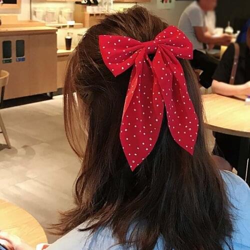 Polka Dot Bowknot Hairpins Sweet Girls Ribbon Hair Clips Headwear Janpanese Style Cute Barrettes Women Hair accessories Gifts