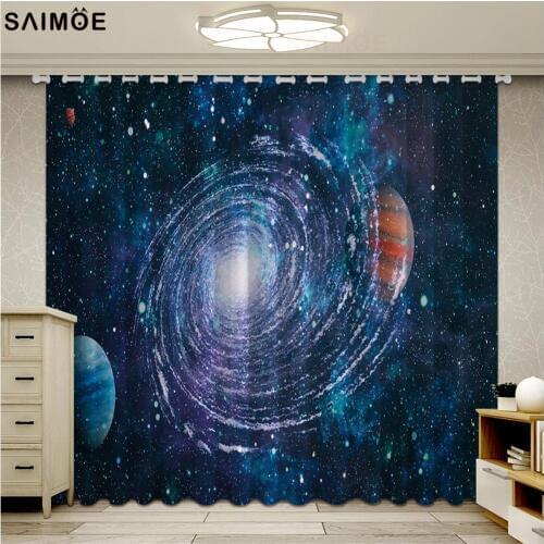 3D Digital Printing Planet Curtain For Living Room bedroom Curtain Modern Style Window Drape For Parlour Room