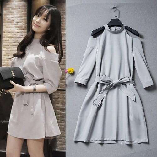 Muyoms Casual A-line Solid Half Sleeve Mini Turtleneck Designer New Arrival Elegant Sexy Club Party Gray Summer Women Dresses