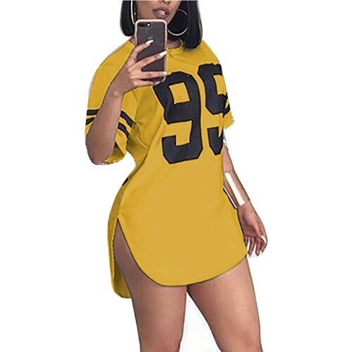 Sexy Women Oversized T-Shirts Dress Gothic Swith Print Loose Ladies Streetwear Casual O-Neck Punk Long Tops Short Sleeve Vestido