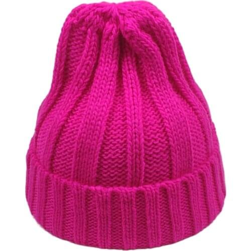 Bright Color Streetwear Hip Hop Winter Hat Knit Cap for Women Men Neon Green Neon Orange Hot Pink Yellow