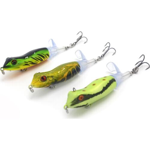 1pcs 11g 9cm Gorgons Topwater Artificial Lures Quality Crankbait Whopper Plopper Frog Lure Rotating Tail Fishing Popper