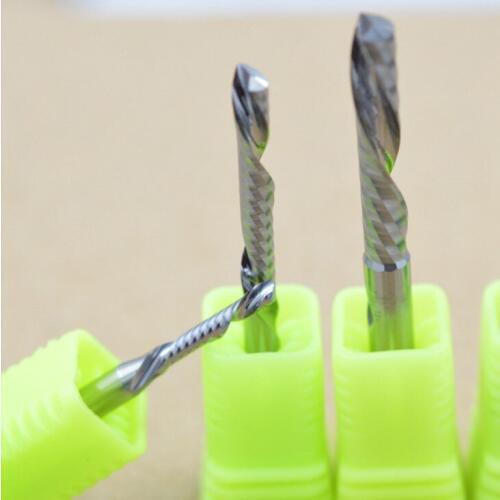 10pcs SHK 4mm*28mm AAA Left Spiral milling cutter down cut one Flute router bit CNC end mill carbide milling cutter