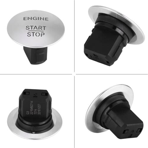 2215450714 33161207 plastic alloy material Keyless Go Start Stop Push Button Engine Ignition Switch Silver fit for Mercedes