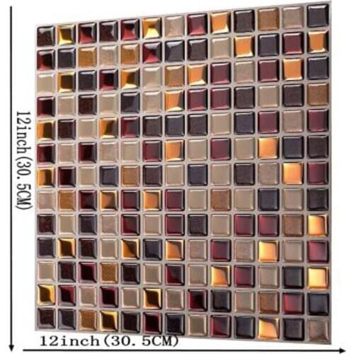 3D Mosaic Self-adhesive Three-dimensional Wall Stickers Kitchen and Bathroom Anti-greasy Epoxy Brick Wall Stickers
