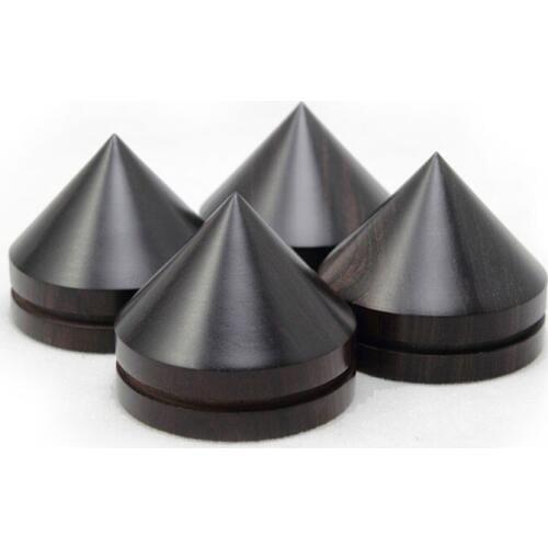 4 Pair Anti-Shock Ebony Spikes Stand W / Pad For CD Turntable Amplifier Speaker 33MM Amp cone speaker pad