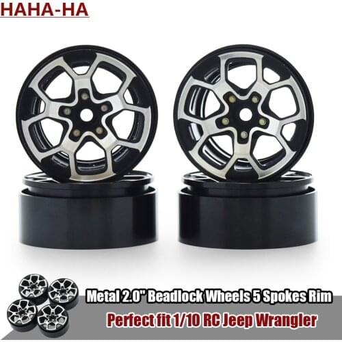 4PCS 2.0" Metal Beadlock Wheel Hub Rim for 1/10 RC Crawler Axial SCX10 90046 AXI03007 Capra Wraith Traxxas TRX4 RedCat MST