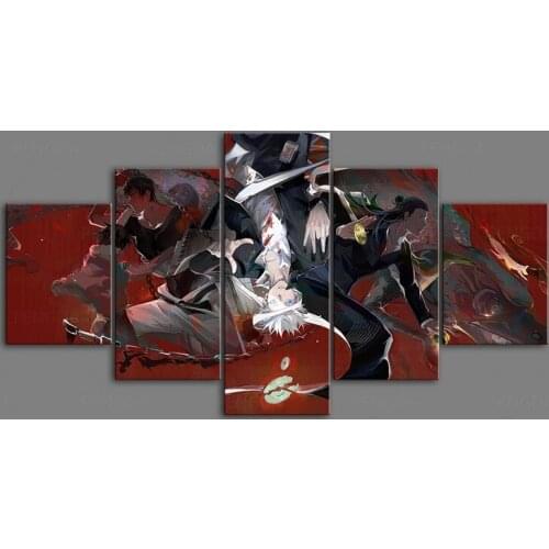 5 Pieces Jujutsu Kaisen Wall Art Poster Painting Canvas Japan Anime Modular Pictures for Living Room Home Decor Prints