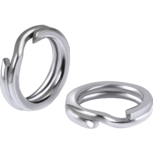 500PCS High Strength Heavy Stainless Steel Split Ring Double Snap Ring Metal Solid Circle Lure Fishing Accessories