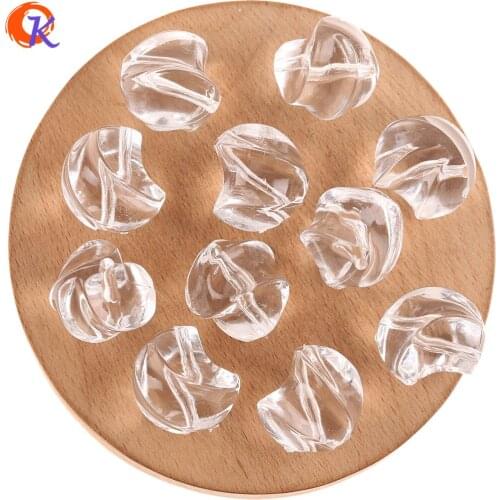 Cordial Design 21x21mm 128Pcs Acrylic Beads/Jewelry Accessories/Clear Beads/Irregular Twist Shape/Hand Made/Earring Findings