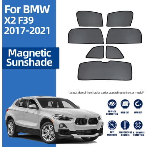 Magnetic Car Sunshade Front Windshield Door Mesh Frame Curtain For BMW X2 F39 2017-2021 Vehicle Foldable Side Window Sun Visor