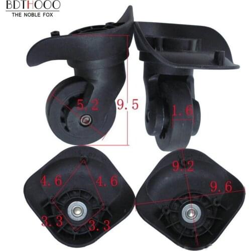 BDTHOOO Replacement Luggage Double Wheels Repair Trolley Suitcase Accessories Travel Spinner Aster Black Wheels Part A23-JYWXL