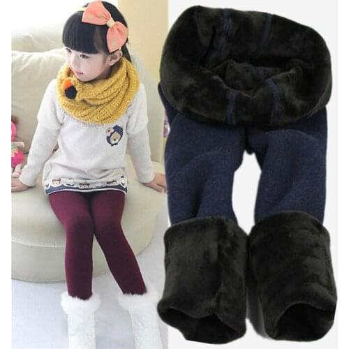 Seven Colored Cotton Seamless Integration Children Warm Pants Color Leggings Thickening and Velvet Girls Leggings