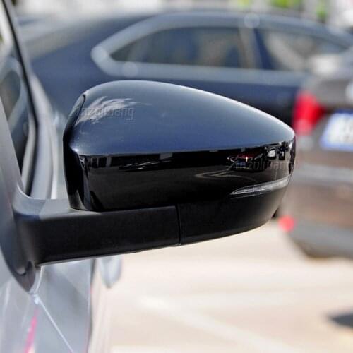Bright black and Carbon Look black Mirror Cover Rearview Side Mirror Cap Housing For VW POLO Mk5 6R 6C
