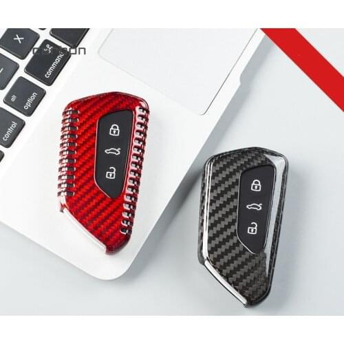 Real Carbon fiber Car Remote key case key Cover For Volkswagen VW Golf 8 MK8 For Skoda Octavia