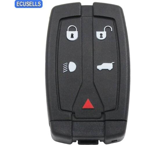 5 Button Remote Key Shell Case Smart Card 2 Free Lander Remote Control Shell with / without H417 Uncut Blade for Land Rover LR2