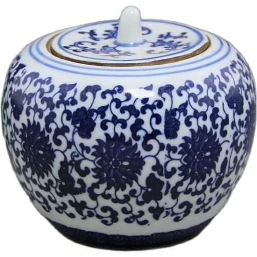 Free shipping antique porcelain flowers, tea, storage, Ming, porcelain, crafts, collection of home, antique jewelry