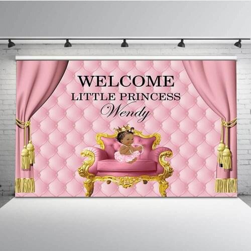 Mehofoto Newborn Princess Birthday Party Photography Background Pink Wall Baby Shower Photo Backdrop Studio PA-013