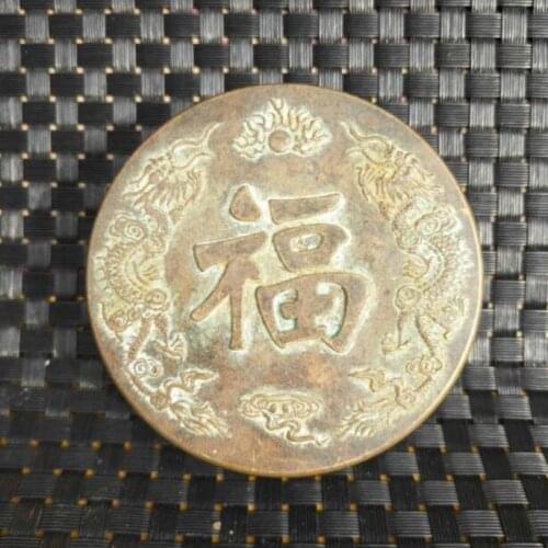 Chinese brass archaize double dragon play pearl ink box