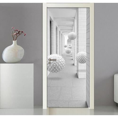 Creative 3D Stereoscopic Space Modern Door Decoration Sticker Bedroom Living Room Door Renovation DIY Self-adhesive Door Mural