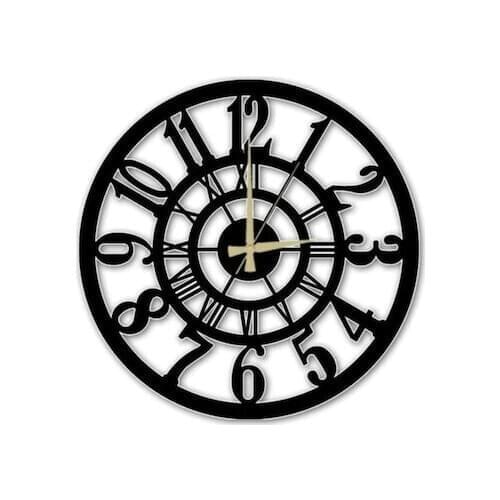 Living Room Metal Wall clock Round Big Hanging Clock Decorative Wall silent Watch Europe Style Digital Metal Home Decor
