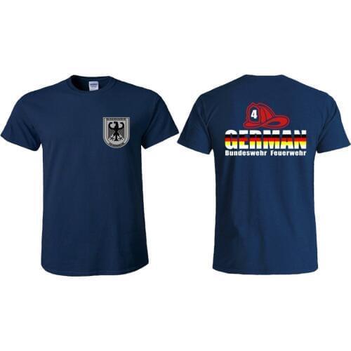 2019 Summer Hot Sale Men O-Neck T Shirt German Bundeswehr Feuewehr Fire Fighter Design T Shirt