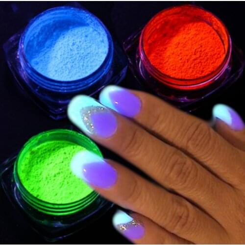 Neon Fluorescent Powder Nail Powder Glitter Powder Luminous Nail Art Decoration Glowing Paint Dust In The Dark DIY Graffiti