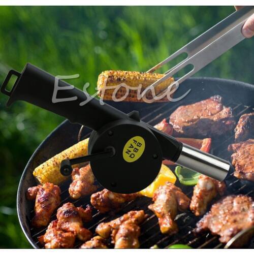 2015Newest 1pc New BBQ Fan Hand Fan Cranked Outdoor Picnic Camping BBQ Blower Barbecue Fire