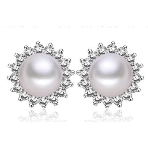New Arrival HOT Freshwater Pearl Stud Earrings Real Pearl Earrings Natural Pearl Earrings For Charm Women